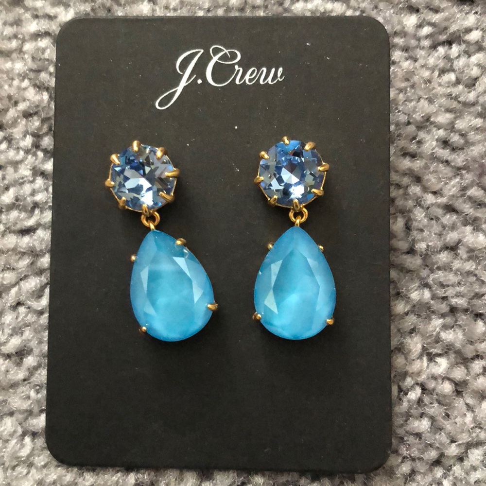 Never worn Jcrew light blue drop earrings